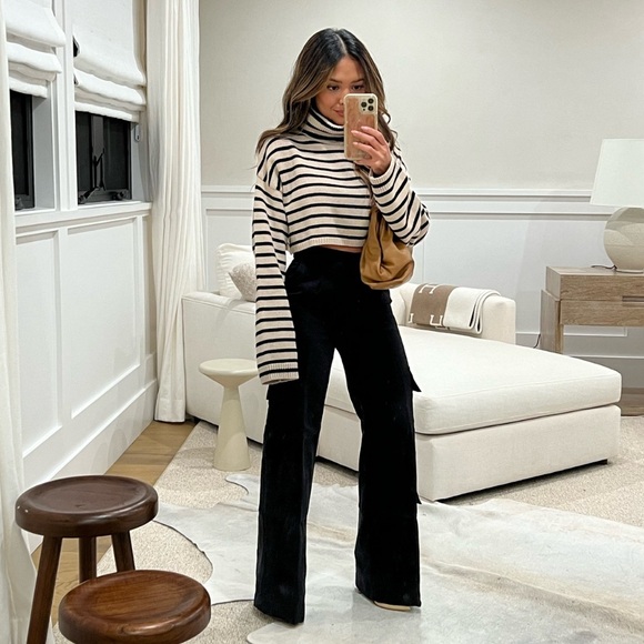 The Frankie Shop Striped Turtleneck Cropped Sweater - Picture 2 of 5